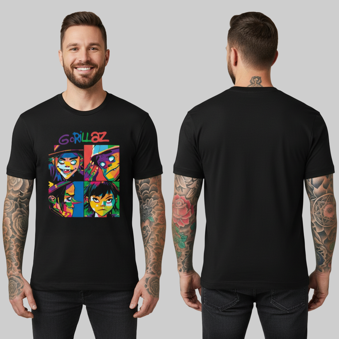 Camiseta Algodon Gorillaz Colors