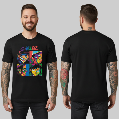 Camiseta Algodon Gorillaz Colors
