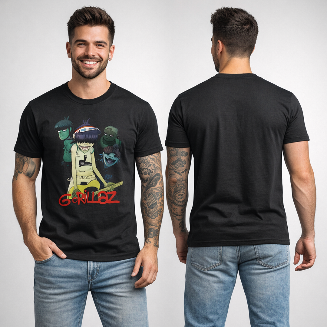 Camiseta Algodon Gorillaz Band