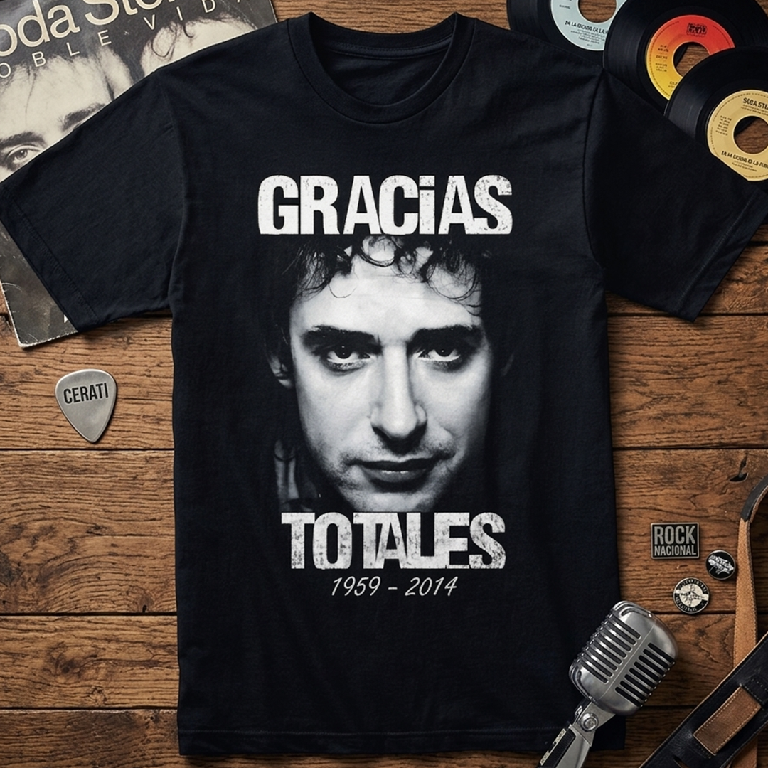 Camiseta Algodón Soda Stereo Cerati Gracias Totales