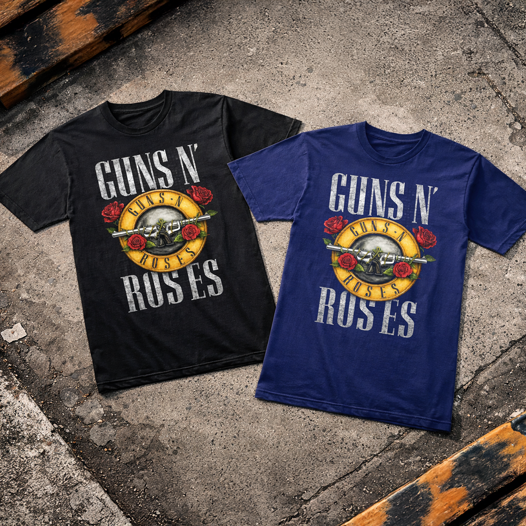 Camiseta Algodon Guns n Roses Logo Art