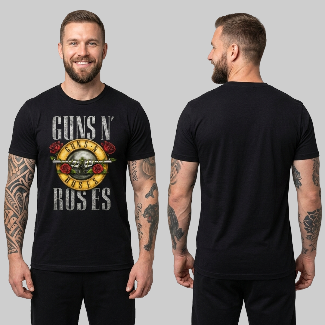 Camiseta Algodon Guns n Roses Logo Art