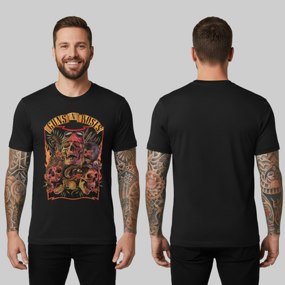 Camiseta Algodon Guns N Roses Skull Poster Band