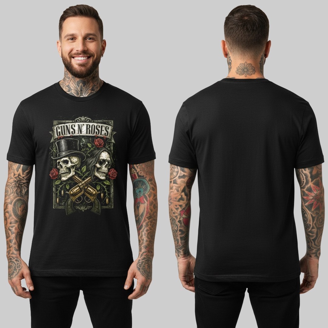 Camiseta Algodon Guns N Roses Skull Logo