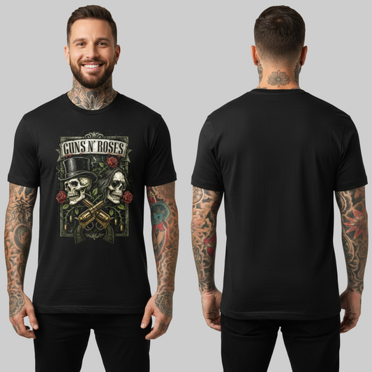 Camiseta Algodon Guns N Roses Skull Logo