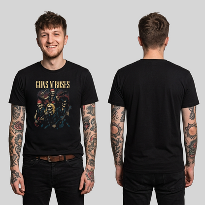 Camiseta Algodon Guns N Roses Skull