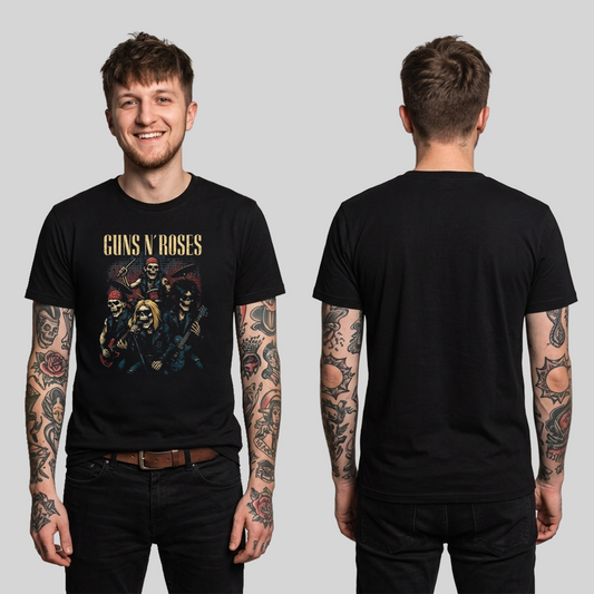 Camiseta Algodon Guns N Roses Skull