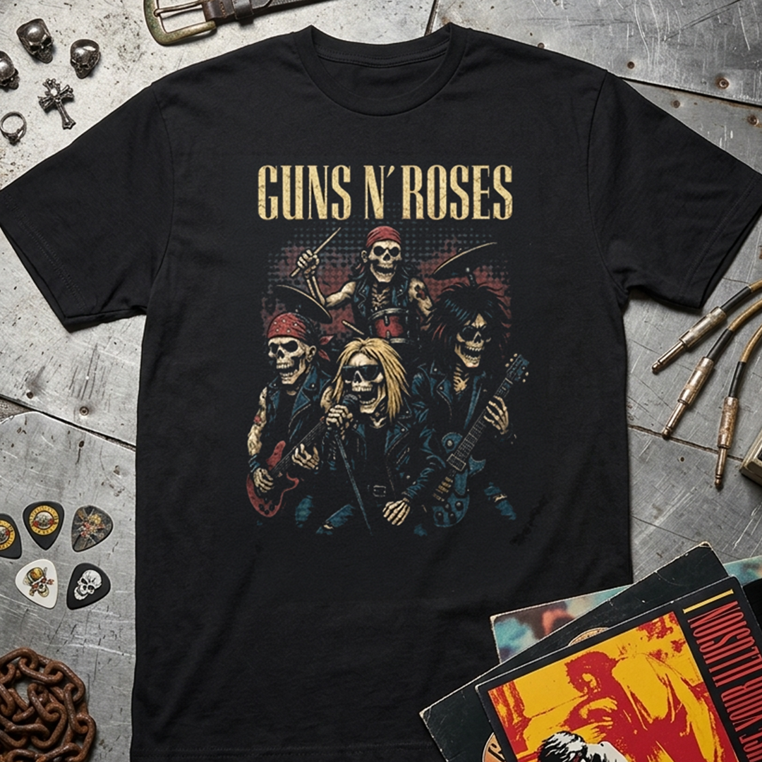 Camiseta Algodon Guns N Roses Skull