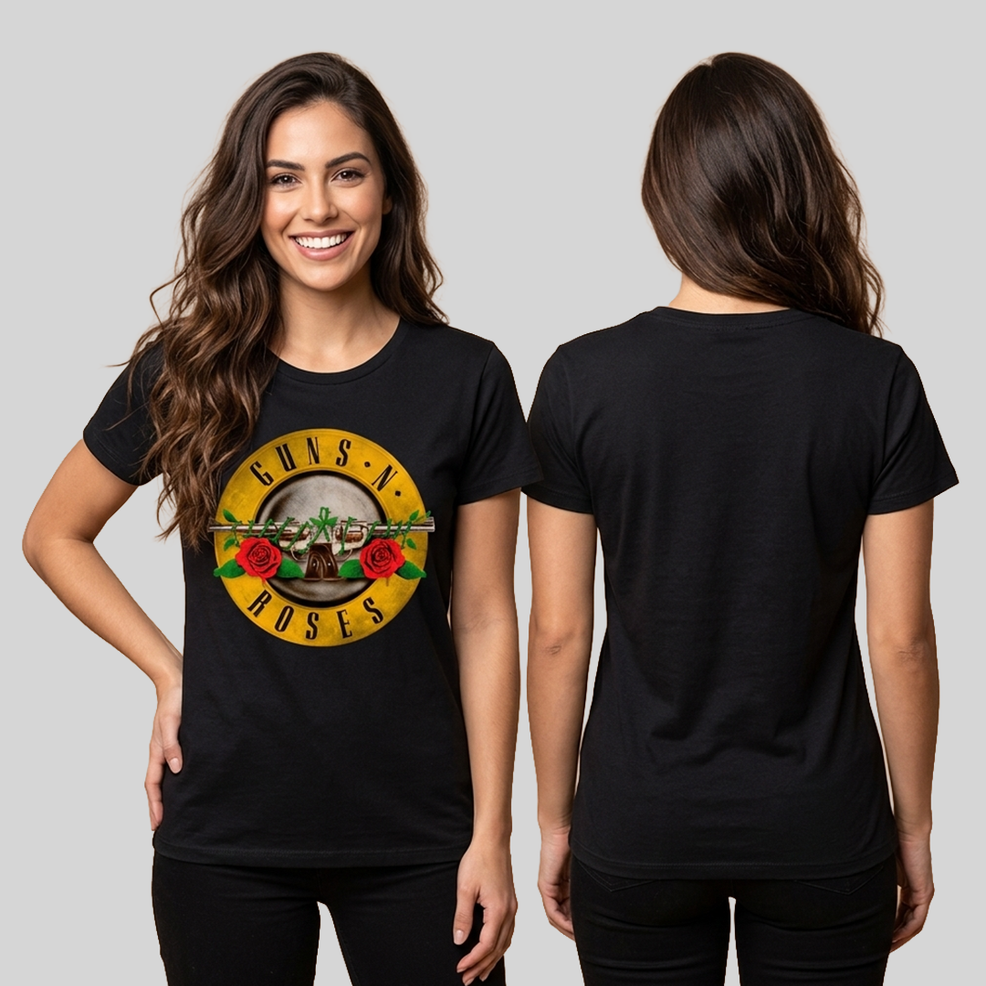 Camiseta Algodón Guns N Roses Mujer