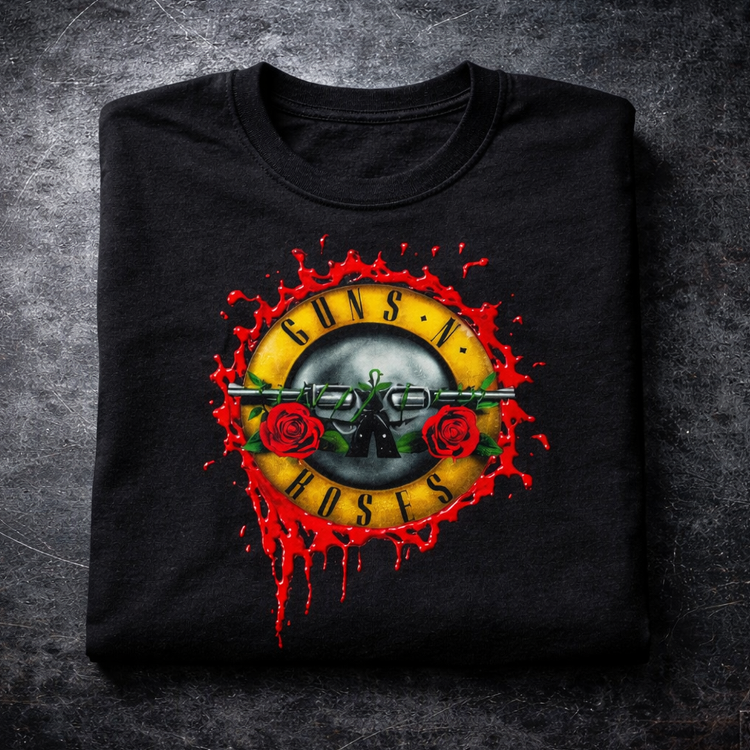 Camiseta Guns N Roses Logo Blood Art