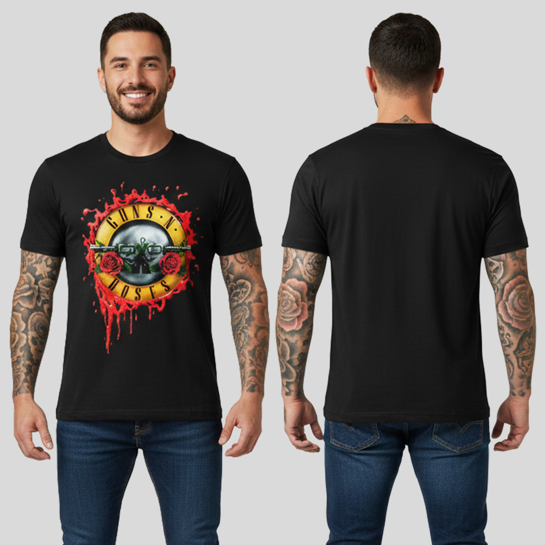 Camiseta Guns N Roses Logo Blood Art
