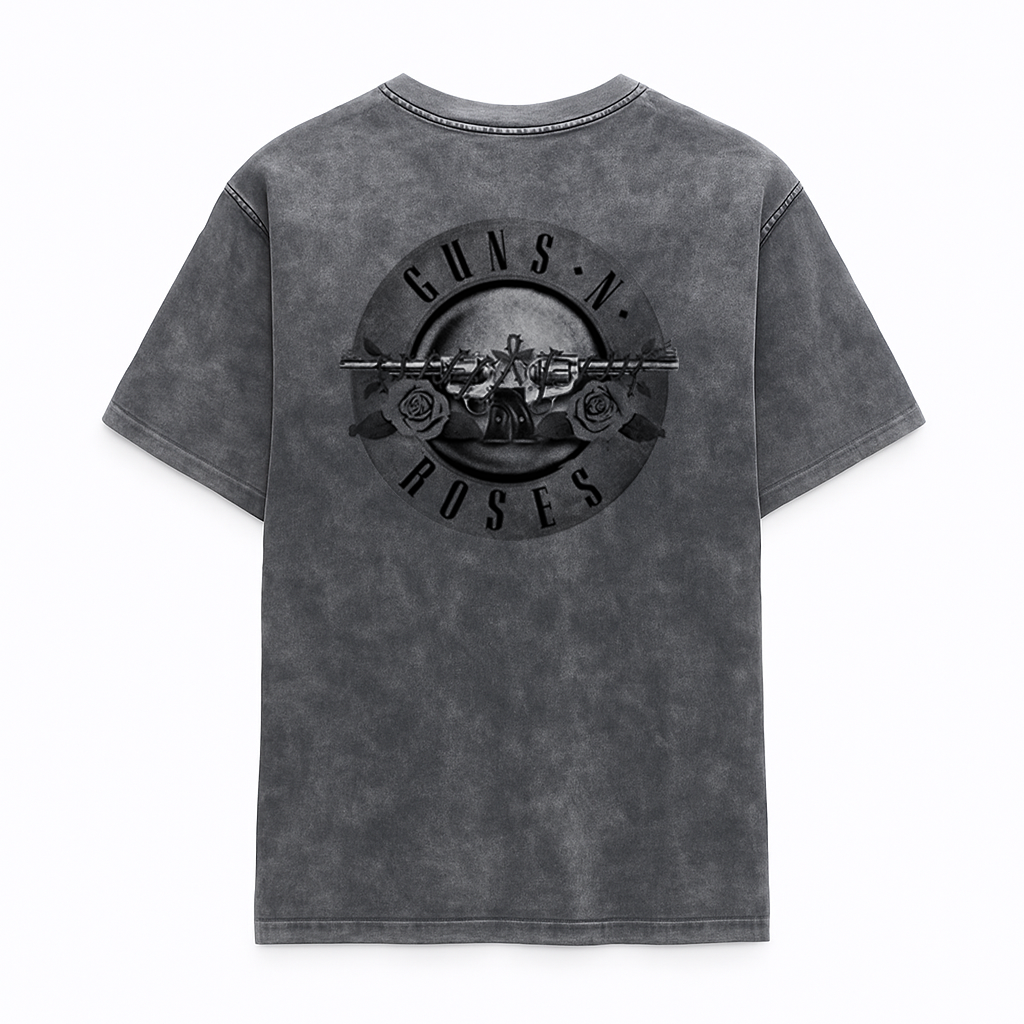 Camiseta Prelavada Algodon Desgaste Guns and Roses