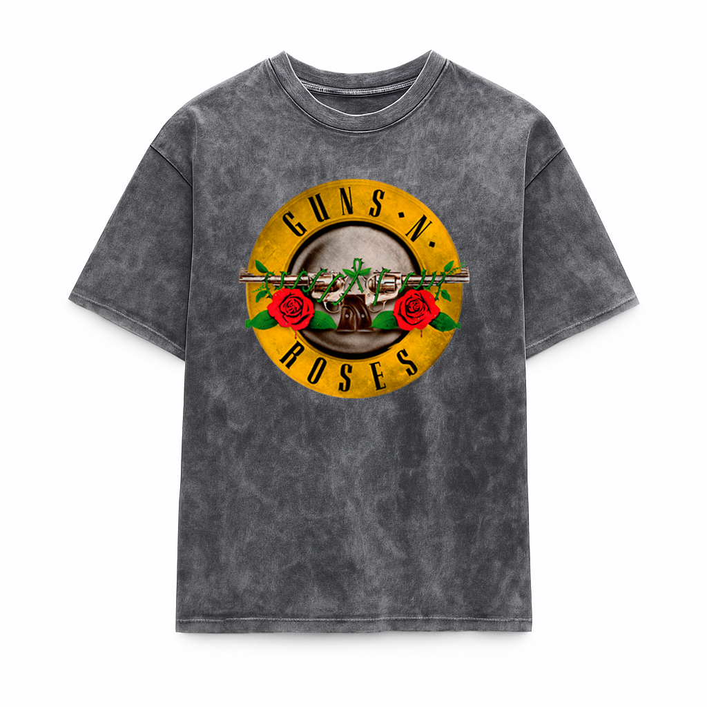 Camiseta Prelavada Algodon Desgaste Guns and Roses