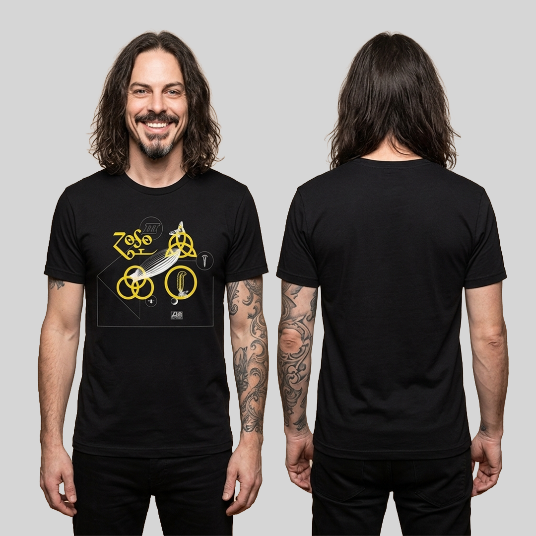 Camiseta Algodon Led Zeppelin Rock & Roll Símbolos