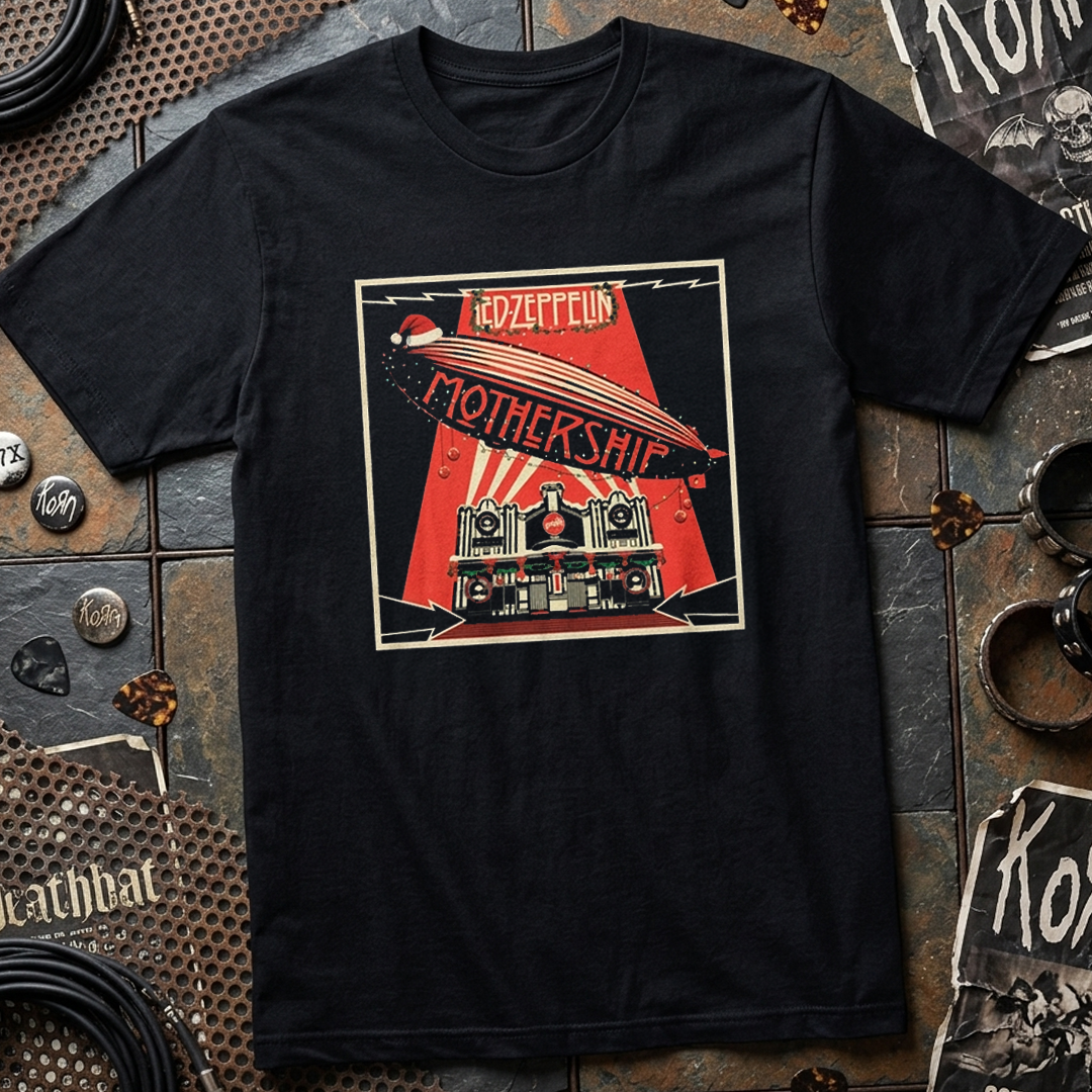 Camiseta Algodon Led Zeppelin Mothership Navidad