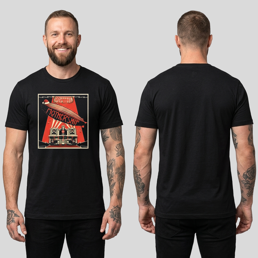 Camiseta Algodon Led Zeppelin Mothership Navidad