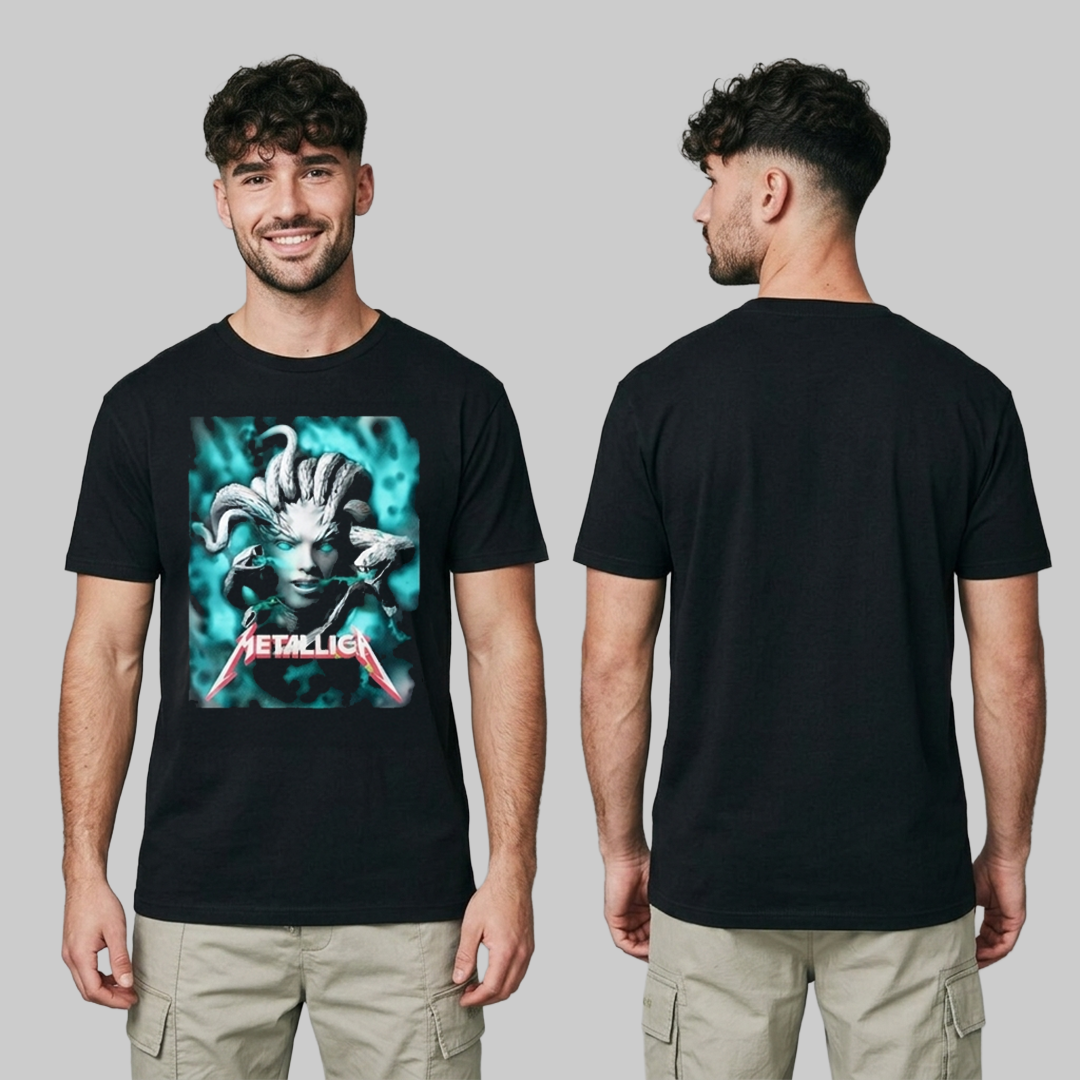 Camiseta Algodon Metallica Poster Gorgona Medusa