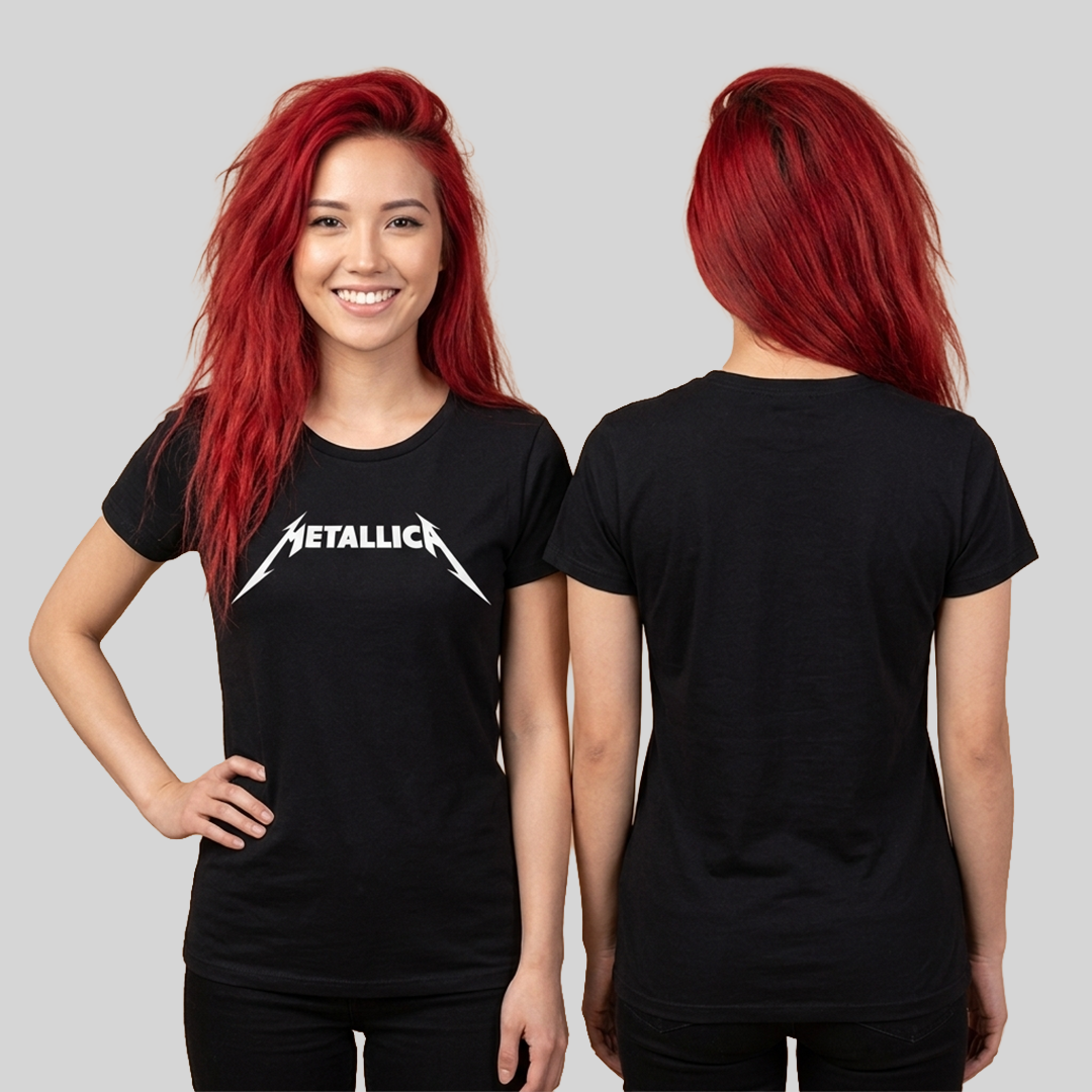 Camiseta de algodon Metallica Logo Rock Style