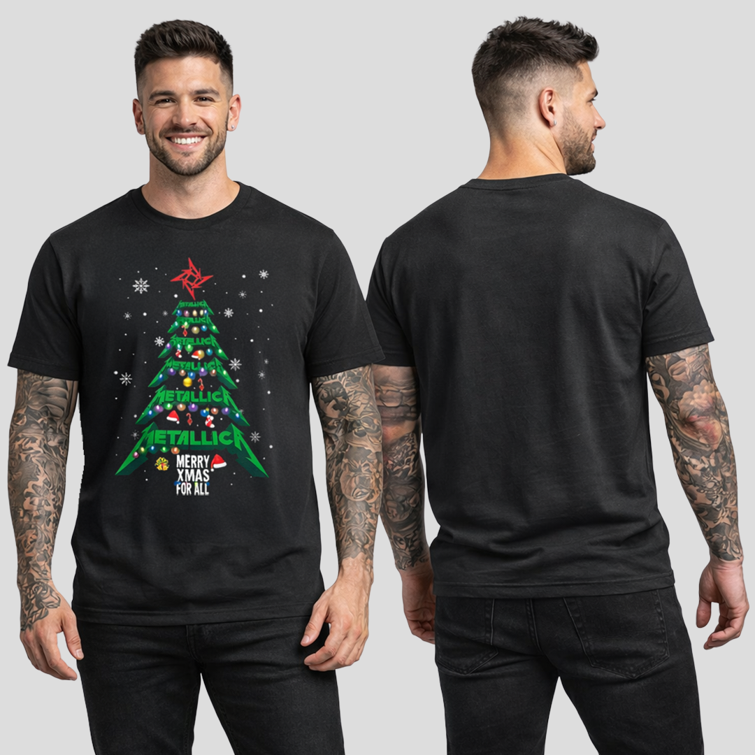 Camiseta Algodon Metallica Merry Christmas