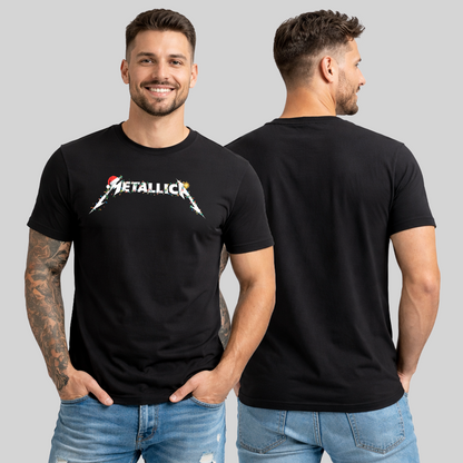 Camiseta Algodon Metallica Logo Navidad