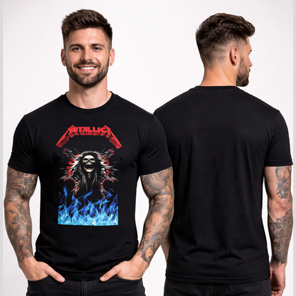 Camiseta Algodon Metallica Skull Guitar