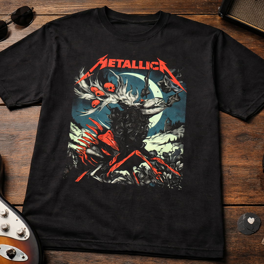 Camiseta Algodon Metallica Deer Poster
