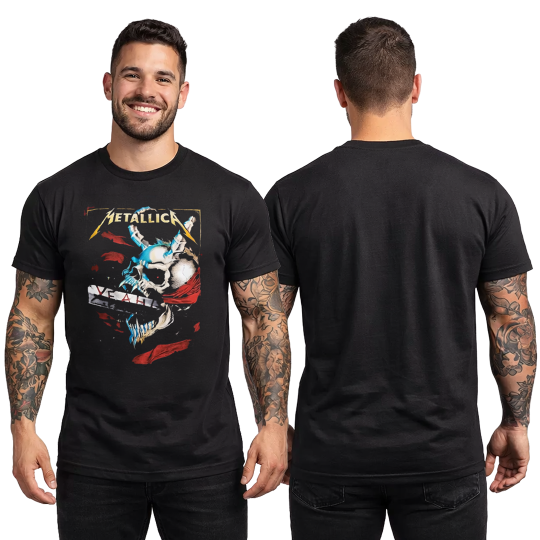 Camiseta Algodon Metallica Skull Nordico Poster