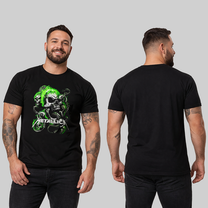 Camiseta Algodon Metallica Green Skull