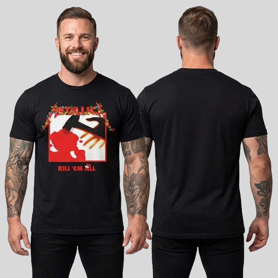 Camiseta Algodon Metallica Kill Em All Navidad