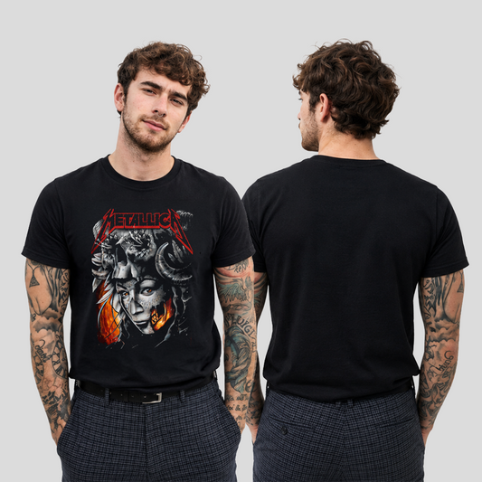 Camiseta Algodon Metallica Women Vikingo Art