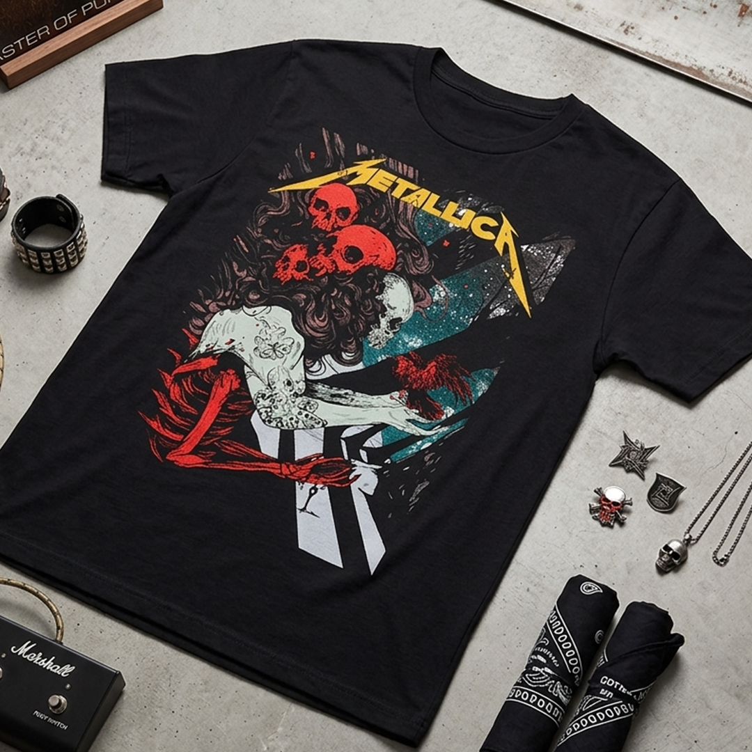 Camiseta Algodon Metallica Poster Style Art