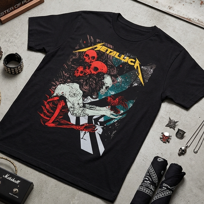 Camiseta Algodon Metallica Poster Style Art