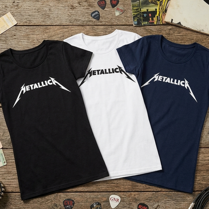 Camiseta de algodon Metallica Logo Rock Style
