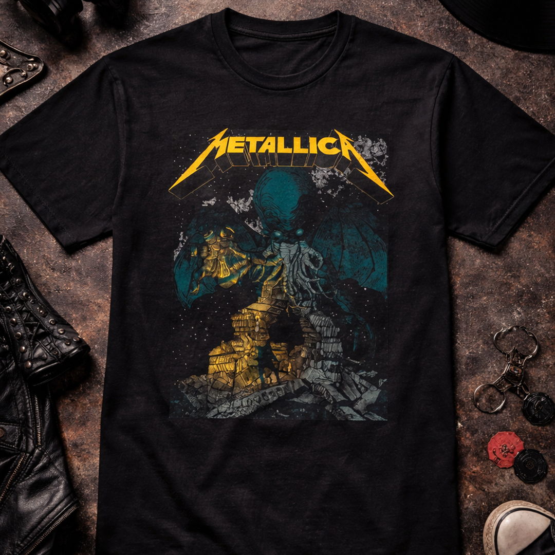Camiseta Algodon Metallica Octupus Poster