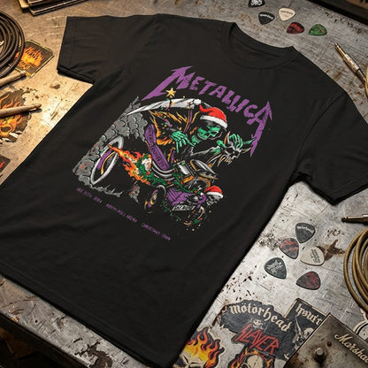 Camiseta Algodon Metallica Cars Navidad