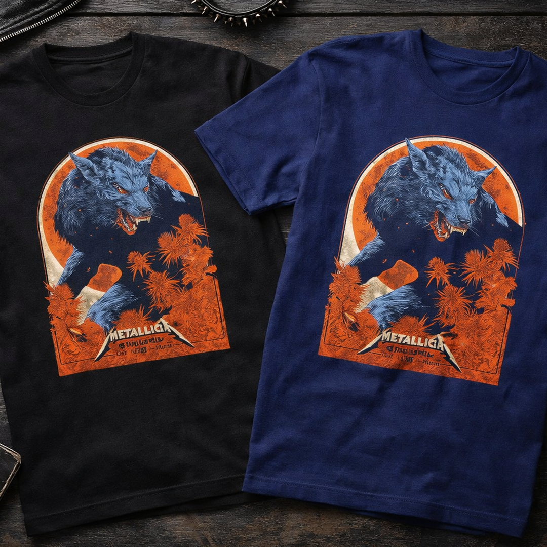 Camiseta Algodon Metallica Of Wolfand Man