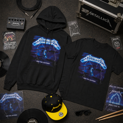 Combo Metallica - Ride the Lightning: Buzo, Camiseta y Gorra