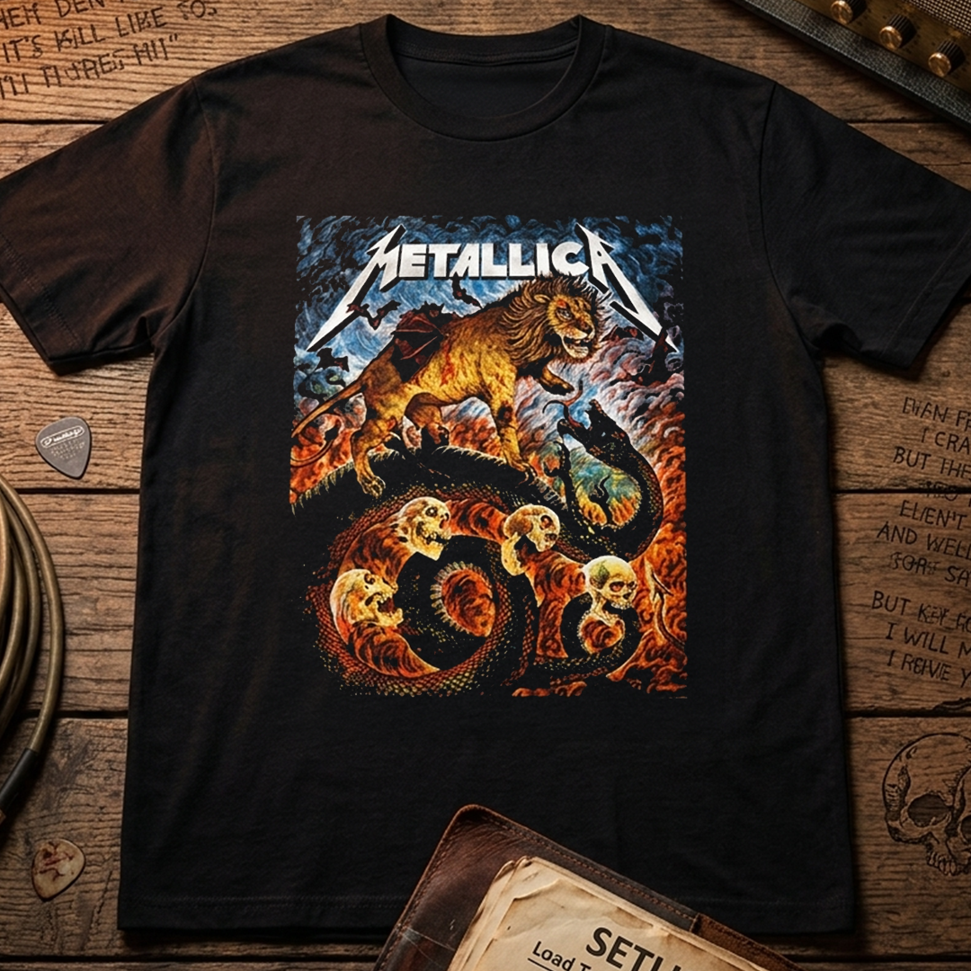 Camiseta Algodon Metallica Fight Poster Style