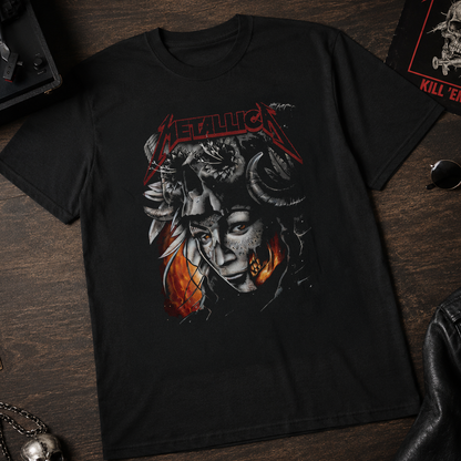 Camiseta Algodon Metallica Women Vikingo Art