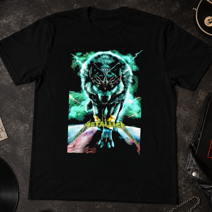 Camiseta Algodon Metallica Wolf Blue