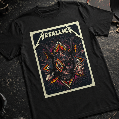 Camiseta Algodon Metallica Skull Vikingo Poster