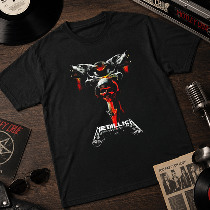 Camiseta Algodon Metallica Cruz Wolf