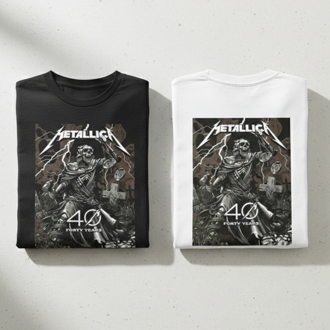Camiseta Algodón Metallica 40 años Poster