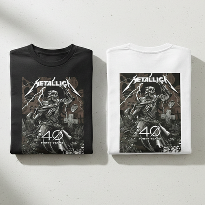 Camiseta Algodón Metallica 40 años Poster