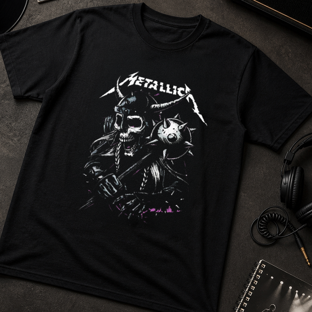Camiseta Algodon Metallica Guerrero Nordico Art