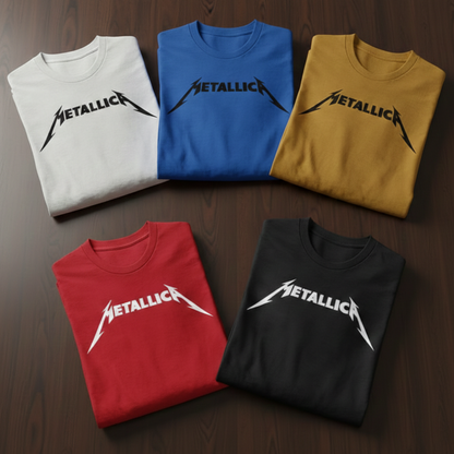 Camiseta de algodon Metallica Logo Rock Style