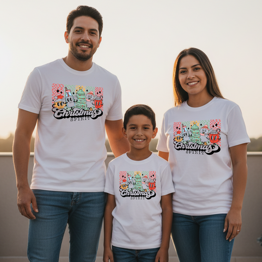 Camisetas Navideñas Familia Set de 3 Prendas Christmas Spirit