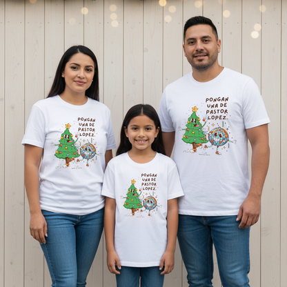 Camisetas Navideñas Familia Set de 3 Prendas Pongan Una De Pastor Lopez