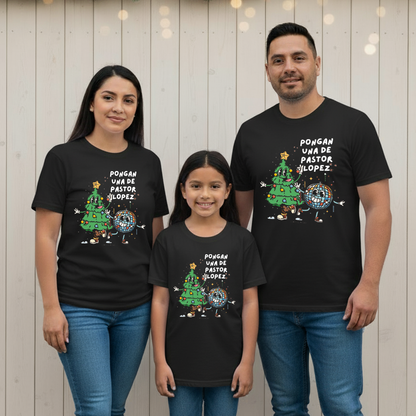Camisetas Navideñas Familia Set de 3 Prendas Pongan Una De Pastor Lopez