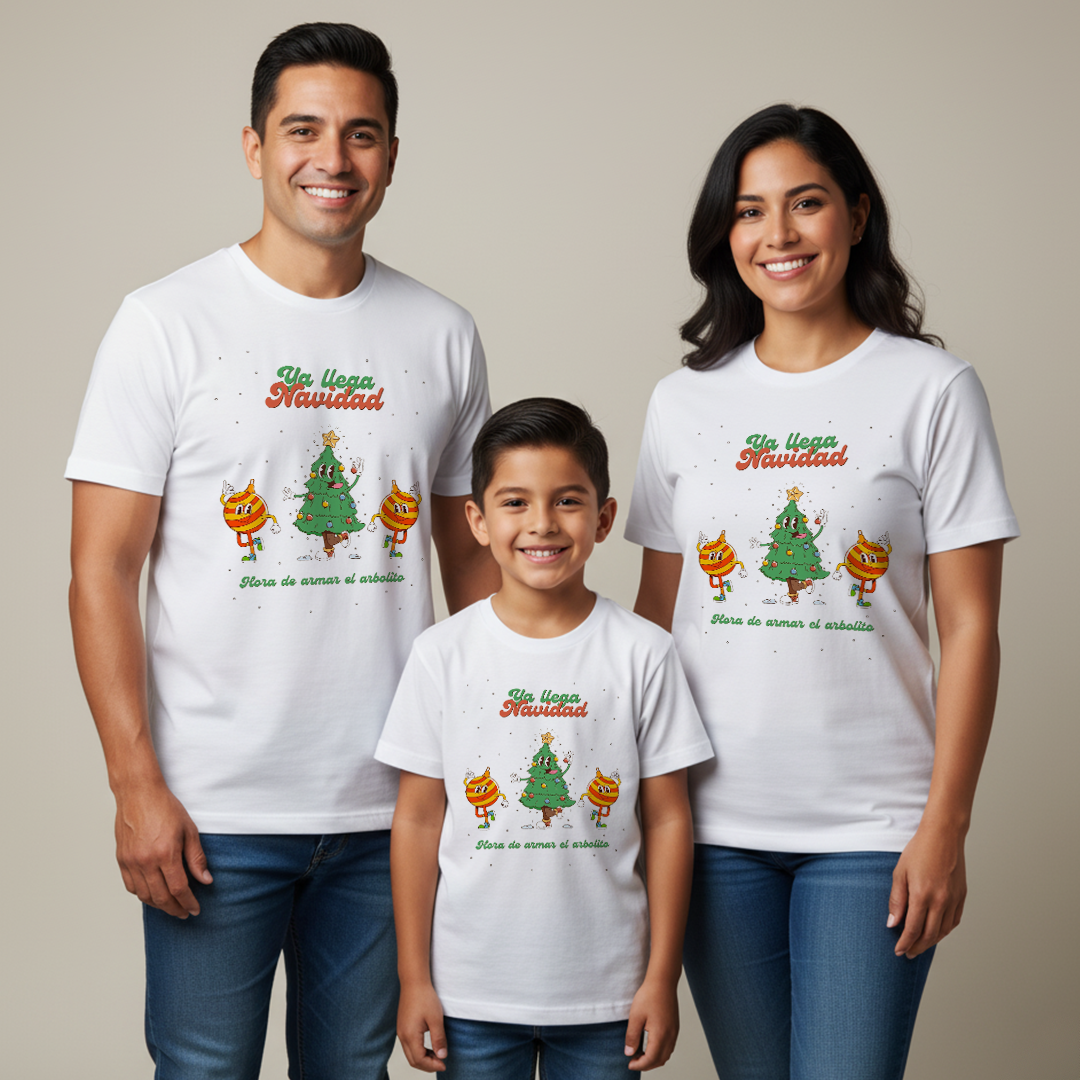 Camisetas Navideñas Familia Set de 3 Prendas Ya Llega Navidad